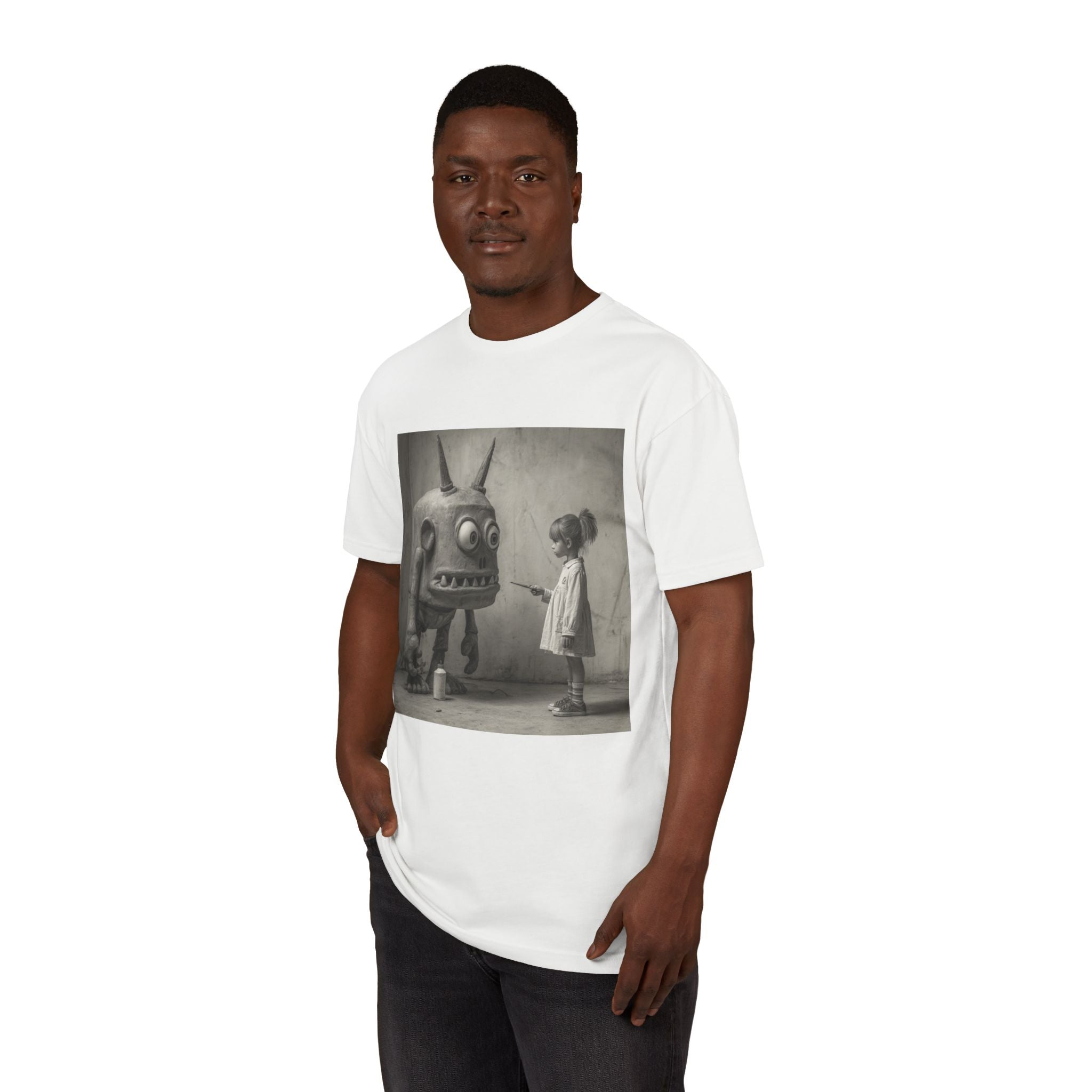 Retro Monochrome Monster Encounter T-Shirt