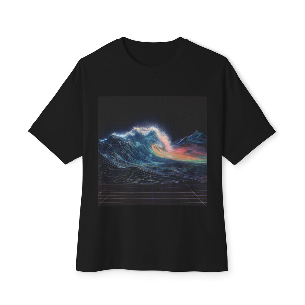 Cosmic Wave Tee — Rainbow Nebula Surf Graphic T-Shirt